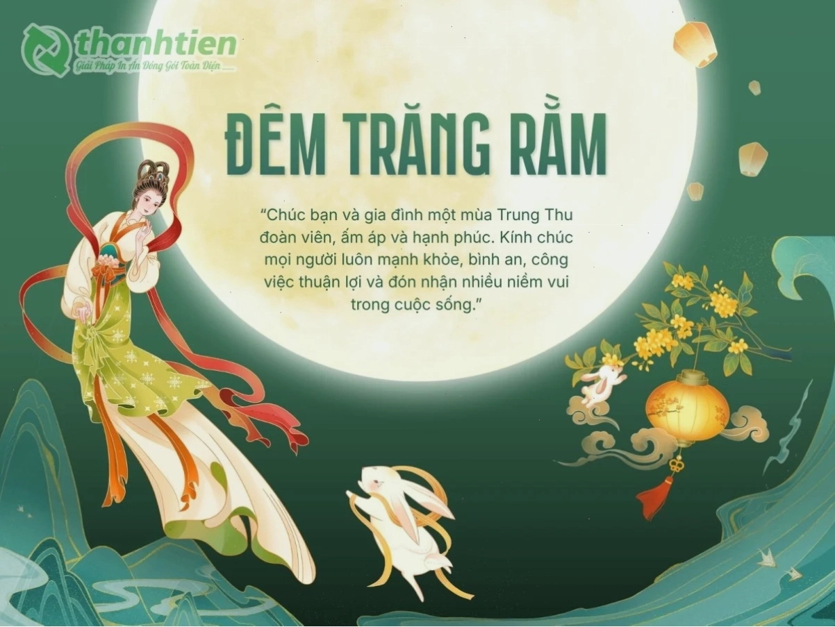 Background trung thu với ánh trăng huyền ảo