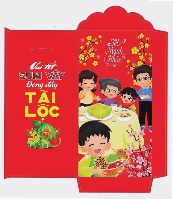 Mẫu template bao lì xì tết đa dạng bao lì xì tết template