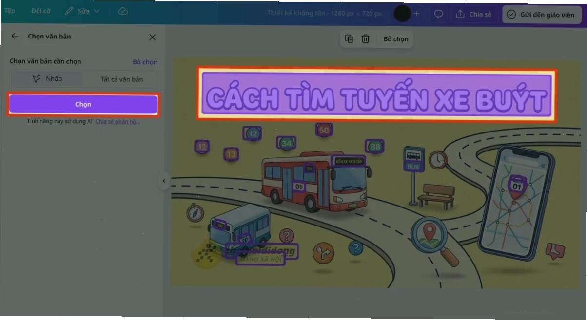 Giao diện chỉnh sửa ảnh trong Canva Cách tách chữ ra khỏi ảnh trong Canva