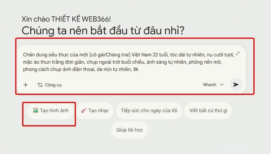 cách tạo ảnh bằng gemini