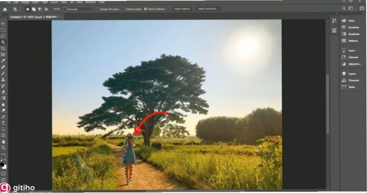 Áp dụng Content Aware Fill để xóa vật thể Cách xóa vật thể trong Photoshop với công cụ Content Aware Fill (1)