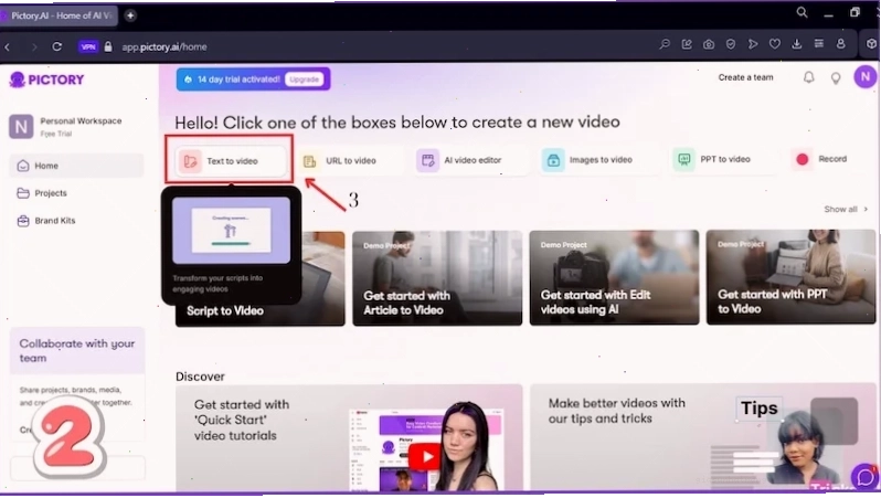 Chọn phương thức tạo video