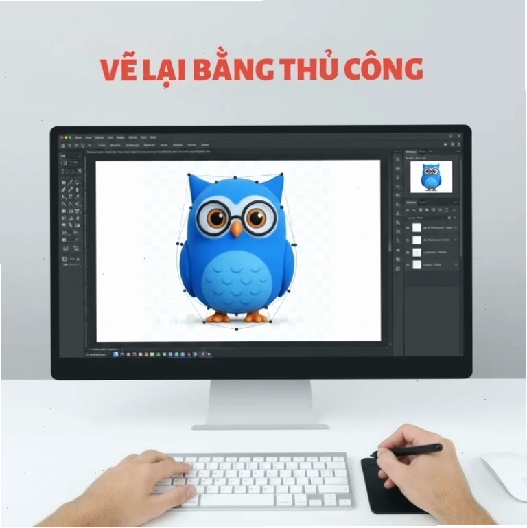 Vẽ tay Mascot AI sang Vector Chuyển đổi vector bằng vẽ thủ công