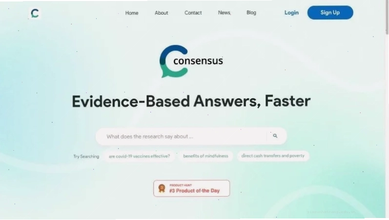 Consensus giúp tìm kiếm và tổng hợp kết quả từ các nghiên cứu khoa học đáng tin cậy