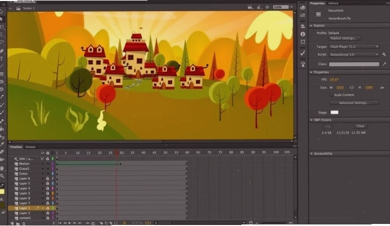 Đánh giá Vector brushes trong Adobe Animate CC