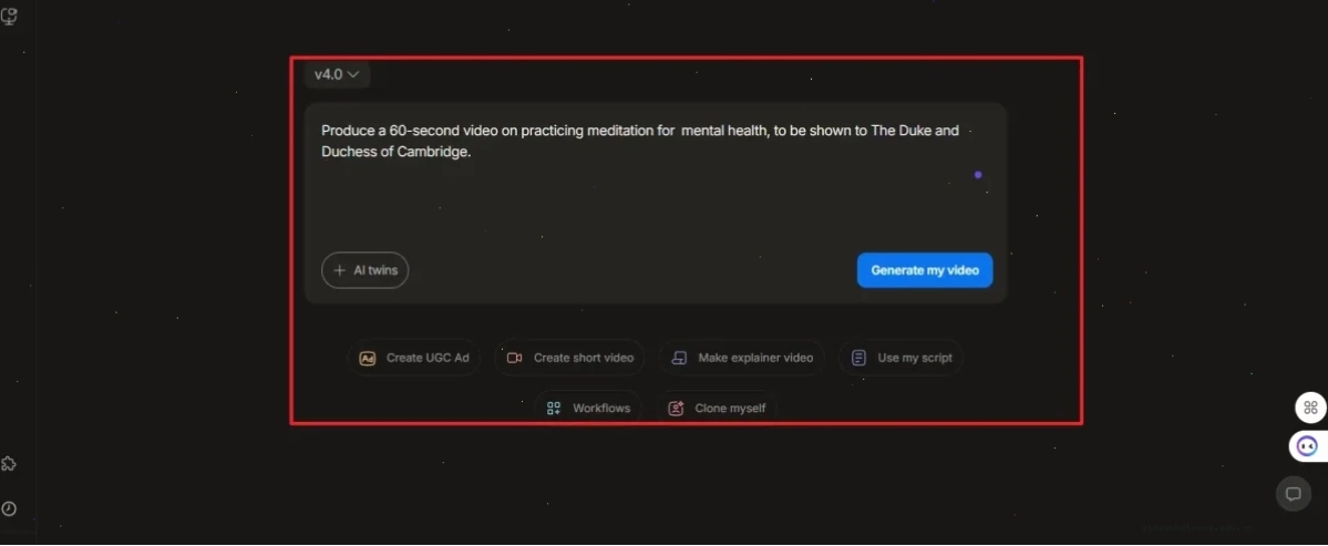 Giao diện thân thiện của Invideo AI Giao diện Invideo AI