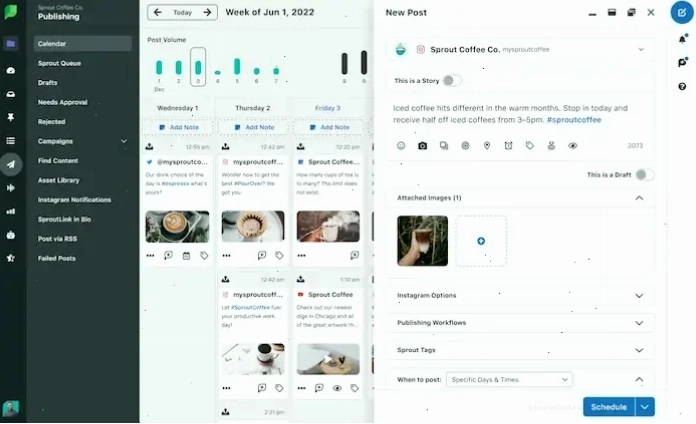 Giao diện phần mềm Sprout Social