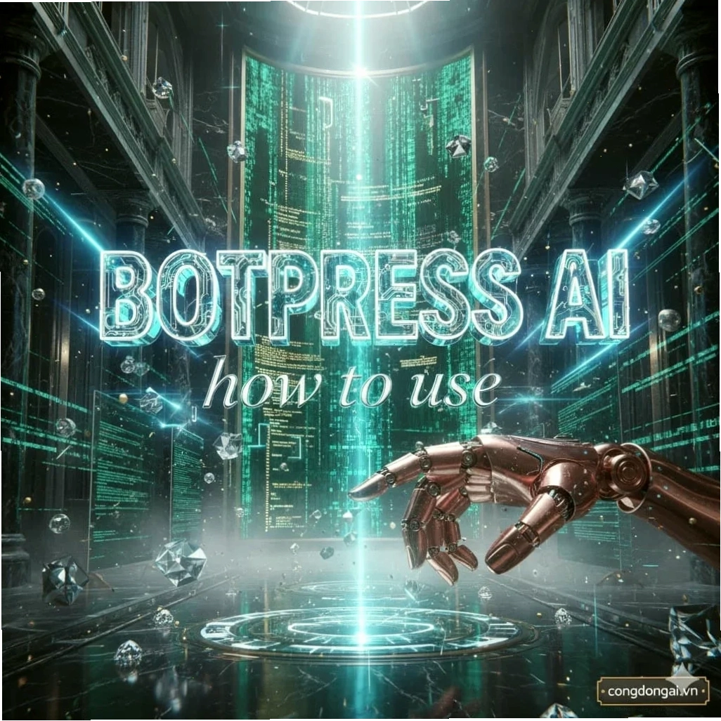 Giao diện Visual Flow Builder của Botpress AI