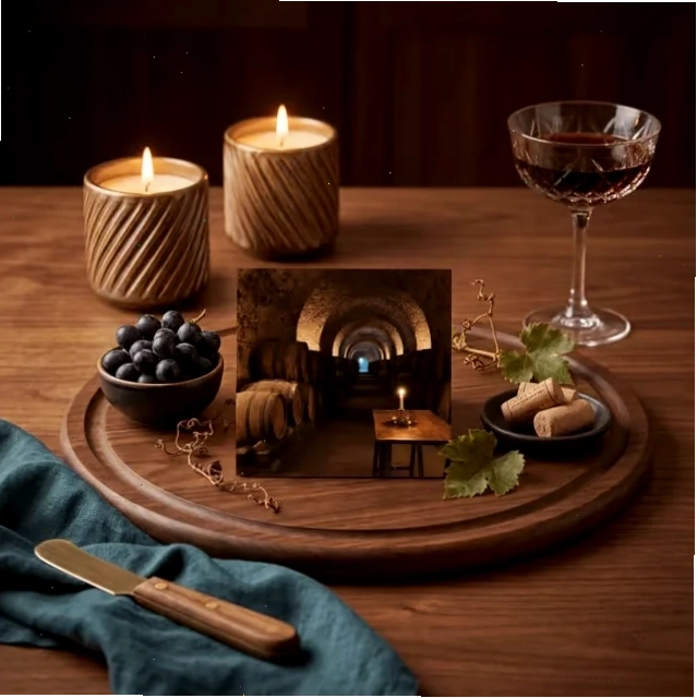 Hầm rượu đá vòm vùng Burgundy với thùng barrique gỗ sồi