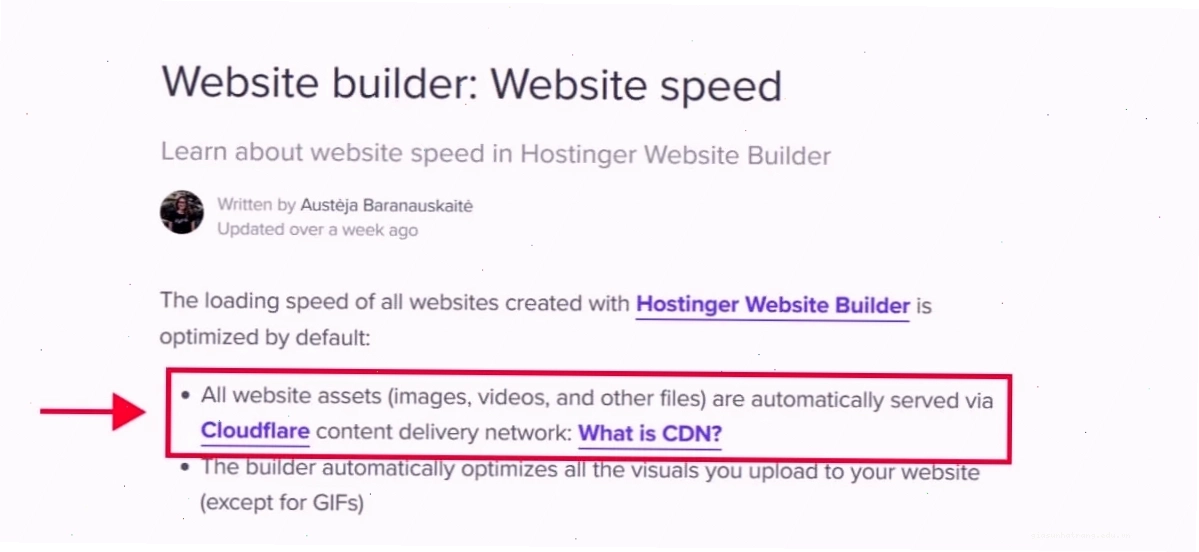 Hostinger Website Builder tích hợp CDN để tăng tốc độ