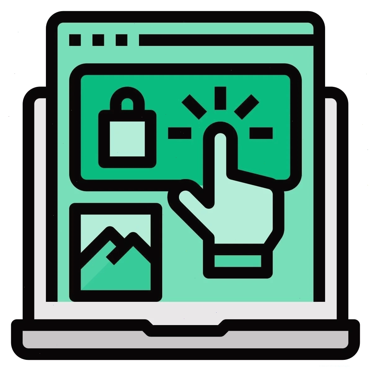 Biểu tượng click thể hiện hành động người dùng Icon click tương tác