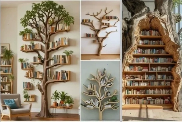 Kệ sách hình cây độc đáo