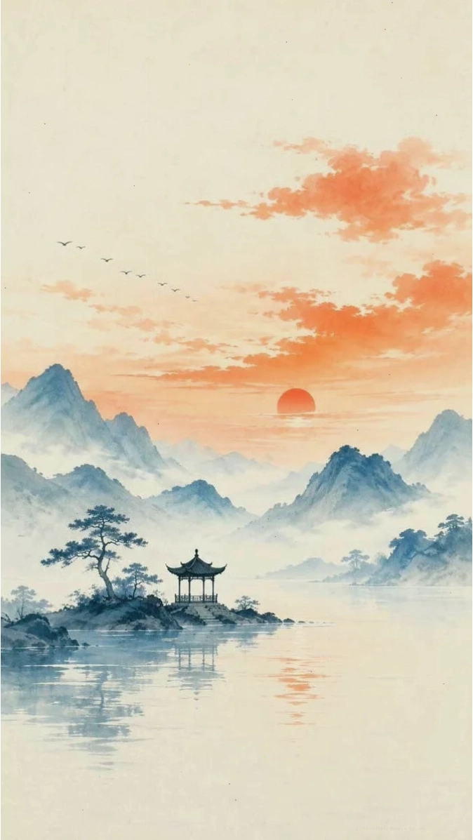 Mẫu prompt cho tranh thủy mặc phong cách Zen