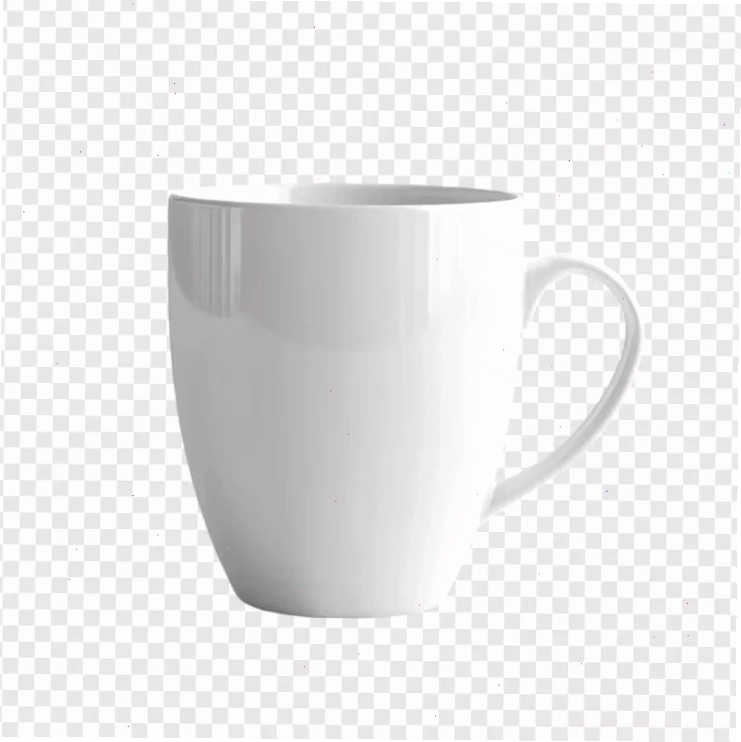 Mockup ly sứ trắng trang nhã Miễn phí PSD một chiếc cốc trắng đơn giản thiết kế trang nhã sạch sẽ