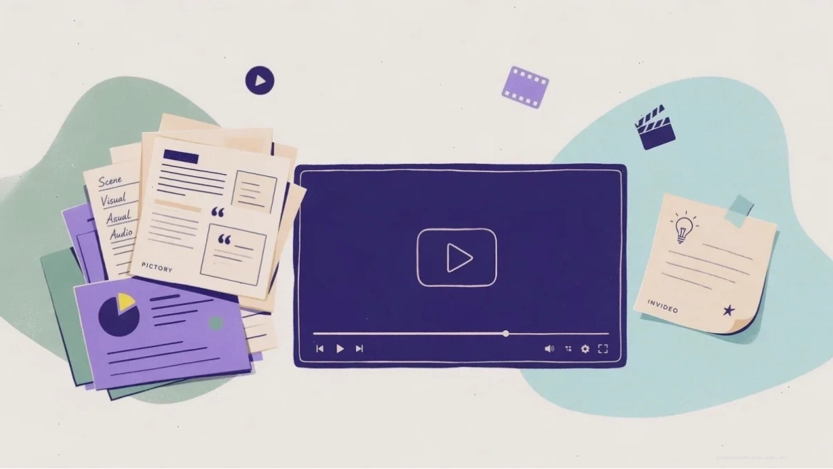Minh họa Pictory và InVideo với các điểm khởi đầu khác nhau cho video AI