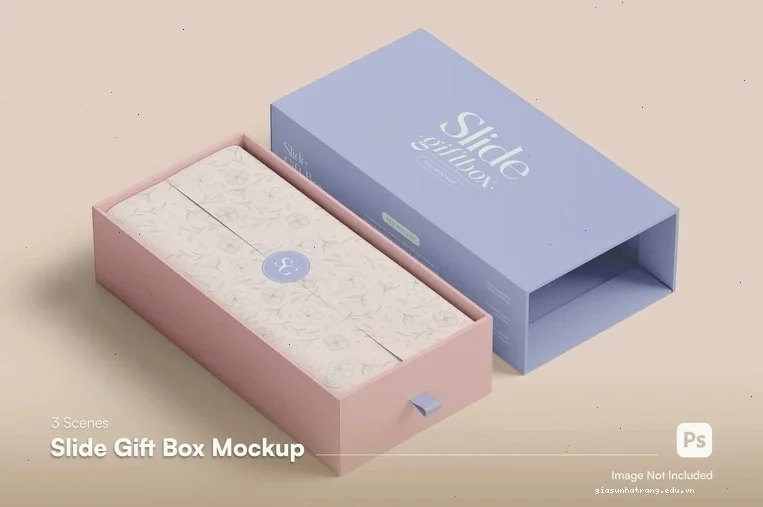 Mockup hộp quà PSD đa góc nhìn ấn tượng