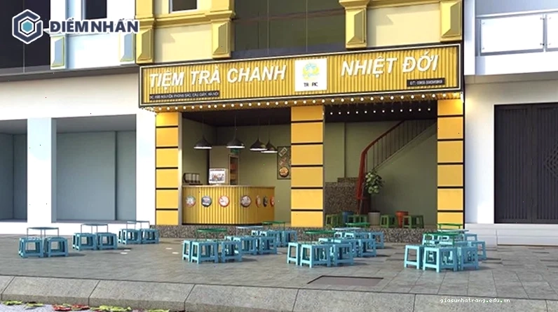 Quán trà chanh ngoài trời thường thiết kế theo phong cách mộc mạc gần gũi