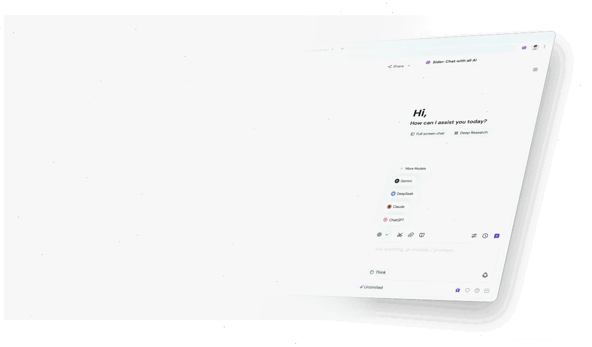 Sider chat hero background với các biểu tượng AI đa dạng