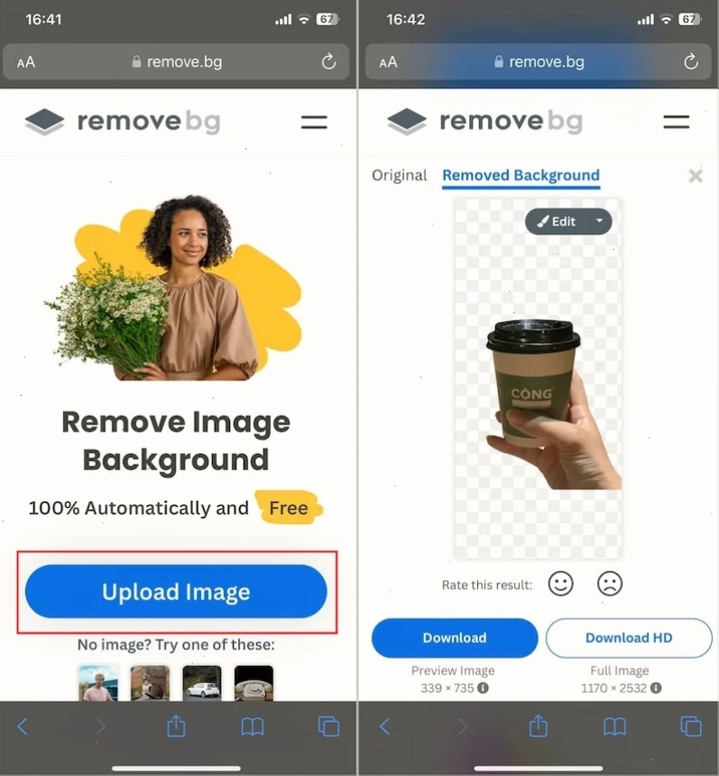 Tách nền ảnh trên điện thoại bằng Remove Background