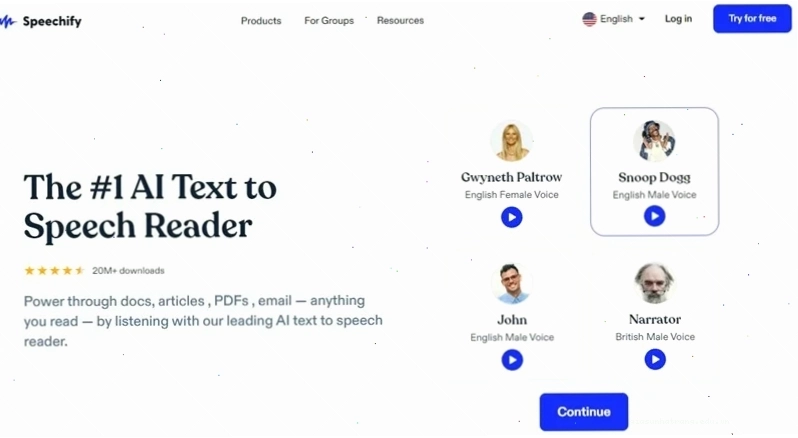 Giọng đọc đa dạng của Speechify Premium tài khoản speechify premium với giọng đọc tự nhiên