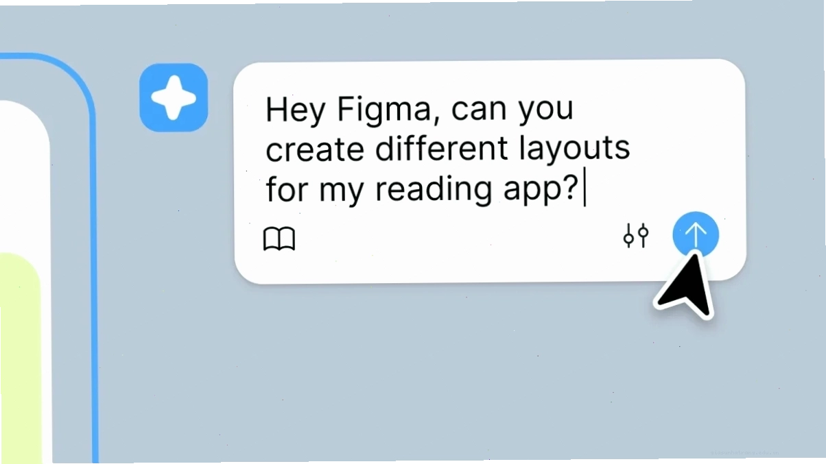 Thẻ nhắc Figma Design Agent yêu cầu tạo các bố cục khác nhau cho ứng dụng đọc