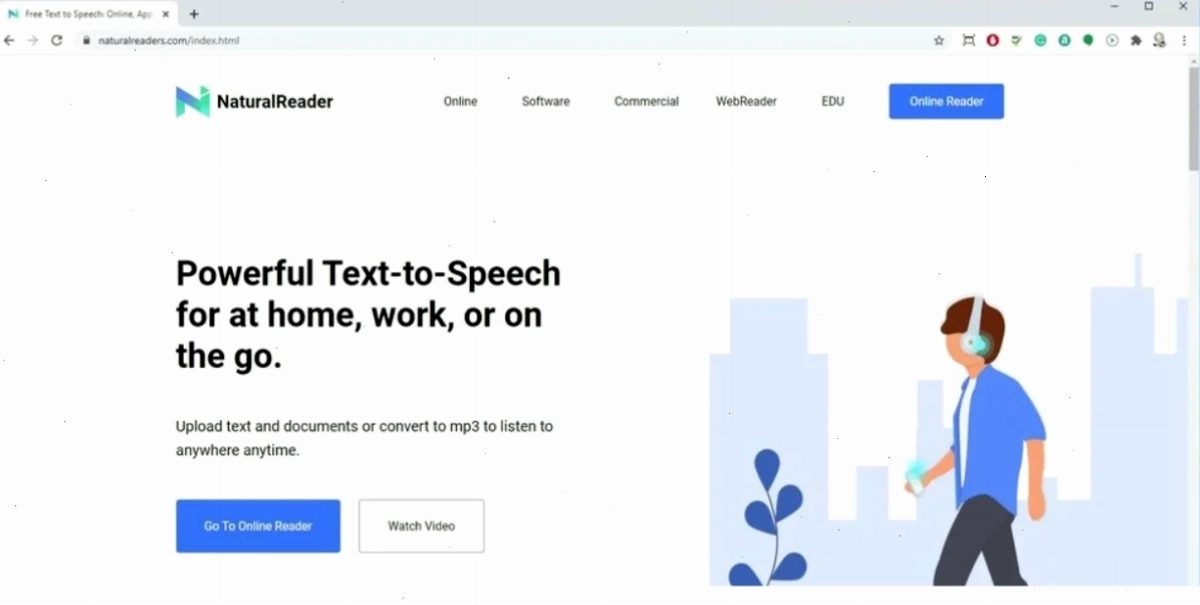 Setting up Natural Reader extension Thiết lập tiện ích Natural Reader text-to-speech extension