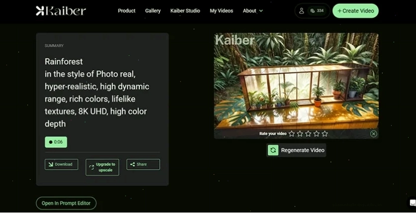 tính năng tạo video animation AI của Kaiber