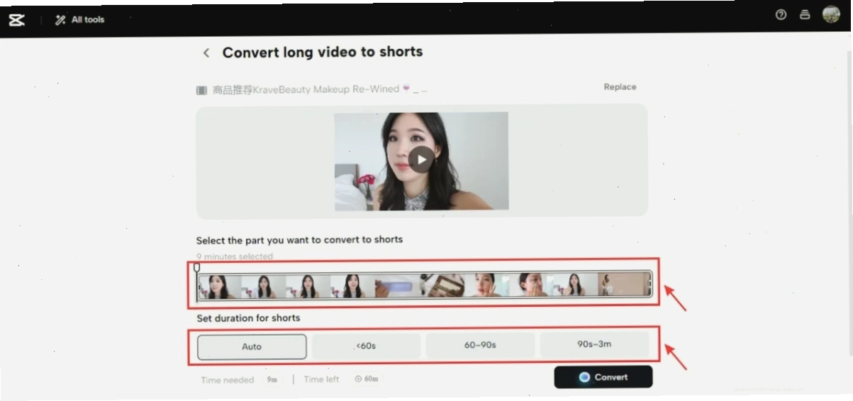 Tùy chỉnh thời lượng video trên Opus Clip