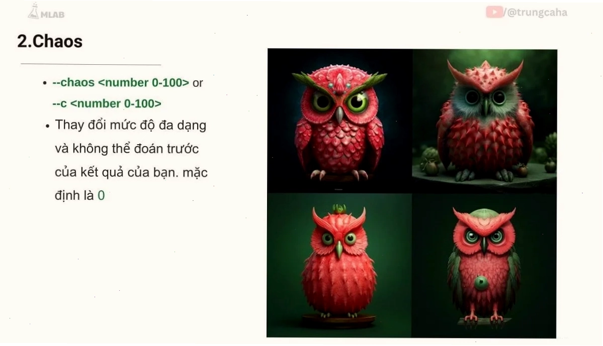 Ảnh AI sáng tạo với giá trị --w cao Ví dụ về ảnh AI sáng tạo với tham số weird