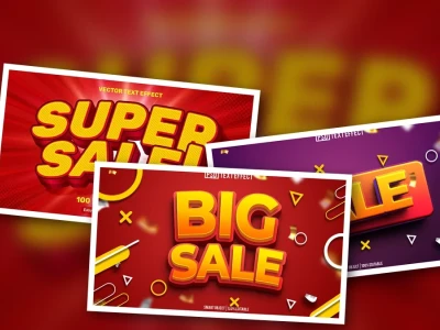 Chữ Typo 3D Sale Khuyến Mãi Đột Phá Thị Giác