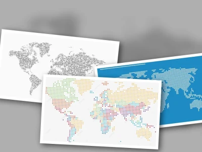 Khám Phá Bản Đồ Thế Giới Chấm Bi Vector Độc Đáo