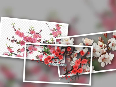 Khám Phá Cành Hoa Đào Tết Trong Suốt PNG Cho Thiết Kế Độc Đáo