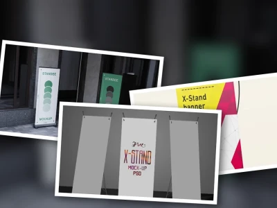 Mockup Standee Chữ X Tối Ưu Trải Nghiệm Thiết Kế