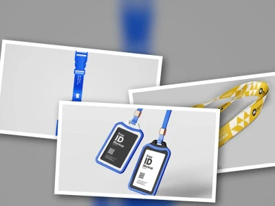 Mockup Thẻ Nhân Viên Dây Đeo Trình Bày Thiết Kế Chuyên Nghiệp
