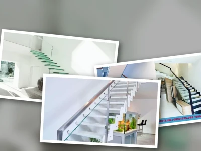 Prompt Thiết Kế Cầu Thang Kính Cường Lực Nới Rộng Không Gian